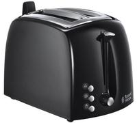 Russell Hobbs Tostadora Textures Plus - 2 Ranuras Cortas y Anchas, Tostador para 2 Rebanadas, Bandeja Recogemigas, Calientapanecillos, Función Cancelar y Descongelar, Negro - 22601-56
