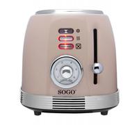 Tostadora Sogo TOS-SS-5470 2 rebanadas Acero inoxidable Beige 6 niveles retro