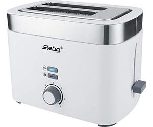 Tostadora Steba r para 2 rebanadas de pan tostado, bandeja recogemigas extraíble, incluye accesorio para panecillos para hornear panecillos o croissants. TO 10 Bianco.