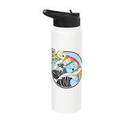 Tostadora Surfing Great Wave Kawaii Rainbow Retro Anime Stainless Steel Insulated Water Bottle