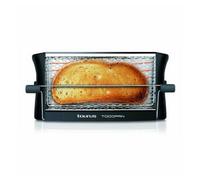 Taurus Todopan - Tostadora para Todo Tipo de Pan, 700W, Doble Área de Tostado, Sistema de Fijación Práctico, Rejilla Acero Inoxidable con Goma Antideslizante, Toque Frío, Negro