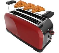 Cecotec Toastin' Time 1500 Red Tostadora 2 Rebanas Largas con Soporte para Panecillos 1500W Rojo