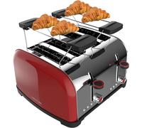 Cecotec Toastin' time 1700 Double Red Tostadora 4 Rebanadas Cortas y Soporte de Panecillos Rojo