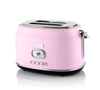 Tostadora Westinghouse Retro - 2 ranuras - Ranuras extraanchas - Rejilla para mantener el calor - 815 W - Rosa