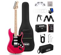 Tostar Kit de guitarra eléctrica de tamaño completo de 39 pulgadas para principiantes y adultos, configuración de pastilla HSS/HH/P90 con puente de trémolo, kit de inicio completo que incluye