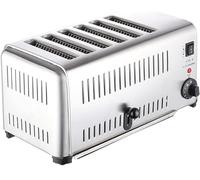 Toster comercial de 6 rebanadas, 3240 W tostadora de acero inoxidable cepillado tragamonedas extra tostadores bandeja para migajas extraíble para varios tipos de pan, acero inoxidable 2, 3240W
