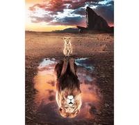 TOSTOG 5D Diamond Painting Adultos Principiantes, El Rey León, DIY Pintura de Diamantes Reflejo de león, Bricolaje Dibujo con Diamantes Adultos para Decoración del Hogar 30x40cm