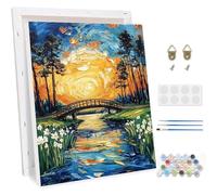 TOSTOG 5D Pintar por Numeros Adultos con Marco,Paisaje DIY Painting by Numbers Kits,Pintura de Bricolaje Sobre Lienzo con Pinceles Decoración para el Hogar Regalo de Pared 30x40cm