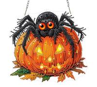 TOSTOG Kits de arte de diamantes para adultos, araña juguetona de Halloween, kit de colgante de pintura de diamantes 5D, linda araña, bricolaje especial de piedras preciosas colgantes de diamantes