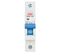 Tosun Interruptor Magnetotérmico 1P 80A Curva C 6kA TSB4-125, Disyuntor Unipolar para Carril DIN, Gris
