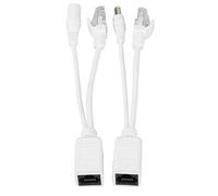 Tosuny 10 Pares Cable PoE Ethernet PoE Pasivo Adaptador Inyector + Splitter DC 12 V, Conector de Alimentación y RJ45 Conector para CCTV Cámara