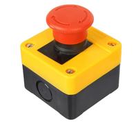 Tosuny 10 PCS Botón de Parada de Emergencia Tipo Champiñón con Caja (1 | Control de maquinaria industrial, dispositivo de apagado rápido, interruptor actuador rojo, carcasa de plástico duradera