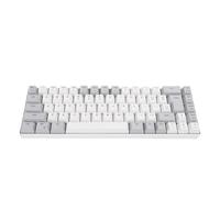 Tosuny 60% Teclado de Juego con Cable, 68 Teclas RGB Retroiluminado Teclado de Juegos, 25 Anti Fantasma y 12 Teclas Multimedia, Plug and Play USB, para Wins, OS X (Bloque de Color Blanco Gris)