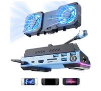 Tosuny 9 en 1 Estación de Acoplamiento para Steam Deck/Rog Ally/Legion Go, RGB USB C Gaming Console Dock con Ventilador de Refrescante Dual, /Gigabit Ethernet/100W PD/USB 3.0 Puertos