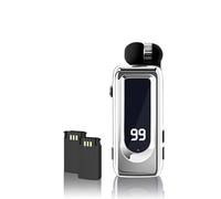 Tosuny Auriculares Inalámbricos Retráctiles, Auriculares Bluetooth 5.4 Lavalier con Micrófono con Cancelación de Ruido ENC, Pantalla de Alimentación LED (Silver)