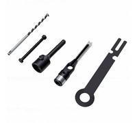 Tosuny Broca de Orificio Cuadrado, Broca de Cincel de Embutir de 10 Mm, Vástago Redondo de 2 Hoyos y 2 Ranuras para Taladros de Impacto de Martillo Eléctrico, Herramienta de Carpintería de Formación