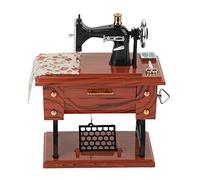 Tosuny Caja de música de Madera Máquina de Coser, Hand Crank Caja Musical Retro, decoración de Mesa de Regalo Retro, Maravillosa Sonido Cumpleaños Navidad para Esposas, Hijos, Amigos