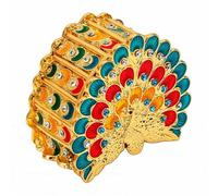 Tosuny Caja Decorativa de Pavo Real |Caja Esmaltada Pintada a Mano con Pedrería y Cierre magnético. (BLUE)