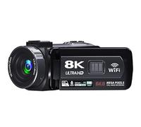 Tosuny Cámara de Vídeo 8K Videocámara Fotográfica de 64MP, Cámara de Vlogging con Zoom Digital de 18x con Pantalla Táctil de 3 Pulgadas Luz de Relleno WiFi, Grabadora Portátil de
