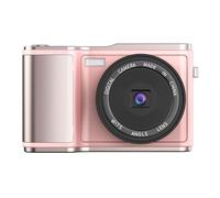 Tosuny Cámara Digital 4K para Fotografía, Cámara Vlogging de 48MP con Pantalla Abatible de 180° de 3", Zoom Digital 18X, Enfoque Automático, Antivibración, Filtro, de Viaje (Pink)
