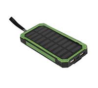Tosuny Carga Rápida 20000mAh Dual USB Mobile Power Bank Case para Viajes Deportivos, Kit de Bricolaje con Panel Solar para Cargador de Teléfono (Green)