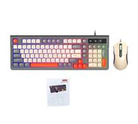 Tosuny Combo de Teclado y Mouse para Juegos, Diseño Compacto Ergonómico Retroiluminado RGB de 98 Teclas con Teclado Numérico y Mouse de 6 Botones de Alto dpi, para MacOS (Conjunto Gris)