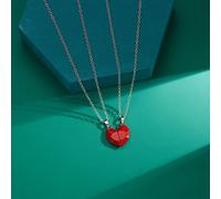 Tosuny Conjunto de Collar para Parejas con Corazón Magnético Significativo, Collar Romántico a Juego para Regalos de San Valentín, Adecuado para Marido/esposa Tamaño: Ajustable (colgante rojo)