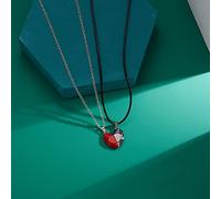 Tosuny Conjunto de Collar para Parejas con Corazón Magnético Significativo, Collar Romántico a Juego para Regalos de San Valentín, Adecuado para Marido/esposa Tamaño: Ajustable (Colgante Rojo Negro)