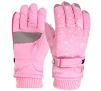 Tosuny de esquí de Invierno con Bordado de Rosas, Resistentes Al Viento, Impermeables, para Clima Frío, para Esquiar, Snowboard, de Fibra de Poliéster, 1 par (Rosa Profundo)