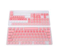 Tosuny Diseño de Teclas Personalizadas 61-108 con Perfil HOA Rosa Blanco | Material PC ABS, Leyendas Moldeadas de Doble Color, Compatible con Teclados 61 68 75 82 84 87 98 104, Juego de 128 Teclas