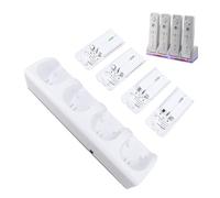 Tosuny Estación de Carga 4 en 1 para Control Remoto W II y W II U, Base de Carga Remota con 4 Baterías Recargables de 2800 MAh y Cable de (no Incluye Controles remotos) (White)