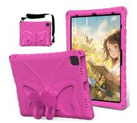 Tosuny Funda para iOS Pad Pro 12,9 Pulgadas (2018/2020/2021/2022), 13 Pulgadas (2024), iOS Pad Air 13" (2024-2025), Funda Protectora de Cuerpo Completo con Giratorio y Soporte (Rosa roja)