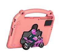 Tosuny Funda para Tableta a Prueba de Golpes, Cubierta Protectora de Espuma EVA con Soporte y Asa en Forma de Motocicleta, para Tab S9 S8 S7 de 11 Pulgadas, Pad 6 5, Pad SE (Pink)