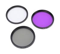 Tosuny Kit de Filtros para Lentes de Cámara de 52 Mm, Filtro de Protección Fluorescente Polarizador Circular 3 en 1 con Marco de Aleación de Aluminio para Cámaras DSLR sin Espejo