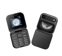 Tosuny Mini Teléfono con Tapa Desbloqueado, Teléfono con Tapa Pequeño 2G para Personas Mayores, Teléfonos Móviles con Pantalla de 1,77 Pulgadas, Altavoz, Ranura para SIM Dual, (Black)