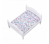 Tosuny Miniatura de Cama de Muñecas de Madera Antigua |Cama Clásica a Escala 1:12 para Dormitorio de Casa de Muñecas (White)