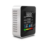Tosuny Monitor de Calidad del Aire 5 en 1, Detector Portátil de CO2 y Toxinas del Aire con Sensor de Temperatura y Humedad, Pantalla a Color para Pruebas de Contaminación del Aire (WHITE)