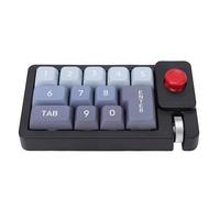 Tosuny Número Mecánico Pad, Teclado Numérico con Cable USB con Retroiluminación de RGB LED & Joystick Roller, Hot Swappable & Anti Ghosting, 12 Teclas Programables, Macro Numpad con una (Black)