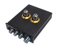 Tosuny Preamplificador de Tubo de Vacío, Preamplificador Estéreo HiFi de Escritorio con Controles de Ecualizador de Graves y Agudos y SNR de 98 DB, Tubos Actualizables para (Enchufe de la UE)