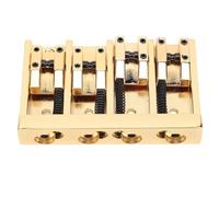 Tosuny Puente de bajo de 4 Cuerdas, Conjunto de Puente de bajo Completamente Ajustable para bajo Eléctrico de Jazz, Monturas de de Hierro de Aleación de Zinc (GOLD)