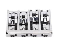 Tosuny Puente de bajo de 4 Cuerdas, Conjunto de Puente de bajo Completamente Ajustable para bajo Eléctrico de Jazz, Monturas de de Hierro de Aleación de Zinc (SILVER)