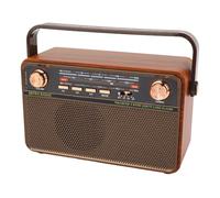Tosuny Radio Bluetooth Portátil Retro de Madera, Radio 4 en 1 AM/FM/SW con Altavoz, Reproductor MP3 a Través de Tarjeta USB/SD, Batería Recargable, Portátil para Uso en Interiores y (Enchufe de la UE)