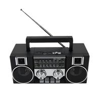 Tosuny Radio de Altavoces Portátil, FM Am SW Radio Full Band Full Band Clear Sound with RGB Light, Dual 5W Controladores, Reproducción de Tarjetas de Memoria USB, para el Parque de (Black)