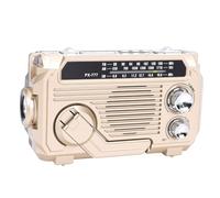 Tosuny Radio de Emergencia con Energía Solar y Manivela con Altavoz Bluetooth Resistente Al Agua, Radio Am FM SW Portátil con Linterna, Recargable de 1200 MAh, para Interiores y (Caqui)