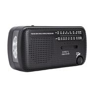 Tosuny Radio de Manivela Solar de Emergencia, Radio Meteorológica Portátil Am FM NOAA de 5 Vías con Corta, Linterna LED, Cargador de Teléfono Celular USB para Supervivencia en el Hogar (Black)