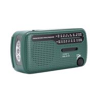 Tosuny Radio de Manivela Solar de Emergencia, Radio Meteorológica Portátil Am FM NOAA de 5 Vías con Corta, Linterna LED, Cargador de Teléfono Celular USB para Supervivencia en el Hogar (Green)