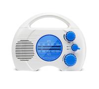 Tosuny Radio Portátil Am/FM con Diseño Resistente a Salpicaduras, Radio Compacta para Ducha con Fácil Sintonización Electrónica y Altavoz Incorporado para Baño, Cocina y Exteriores.