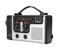 Tosuny Radio Solar con Manivela Am FM SW, Radio Portátil de Emergencia con Batería de 1200 MAh, Altavoz, Alarma SOS, Cargador de Teléfono USB para Acampar Al Aire Libre, Viajes en Casa