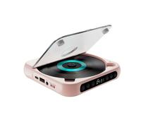 Tosuny Reproductor de CD Portátil con Altavoces Duales, Reproductor de CD de Escritorio Bluetooth 5.3, Pantalla LCD y Auriculares, Compatible con Entrada/AUX/USB, Recargable de 2000 (Pink)