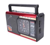 Tosuny Retro Radio, Altavoz de Portátil con Radio Am FM SW, Ranura para Tarjetas USB SD, Tiempo de Juego de 6 H, Antena Larga para una Recepción Clara, para Viajes Al Aire Libre en (Rojo)